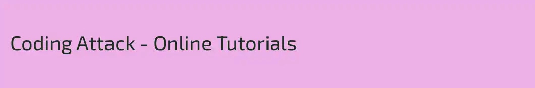 Coding Attack - Online Tutorials
